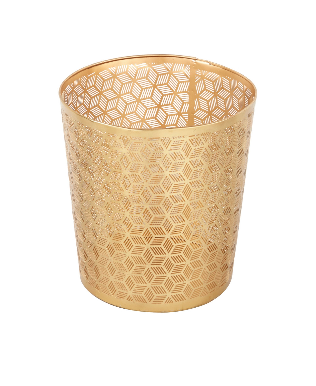 CosmoLiving by Cosmopolitan Gold Metal Glam Small Waste Bin, 10" x 9" x 9 | Macys (US)