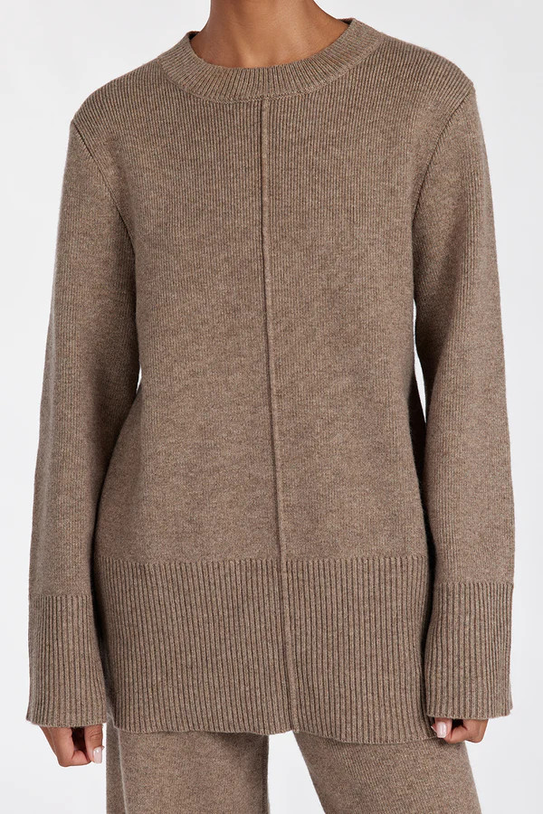 CLEMENCE CHOC MARLE KNIT JUMPER | DISSH