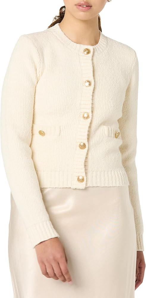 The Drop Women's Plus Size Janice Gold Button Fitted Sweater Cardigan | Amazon (US)