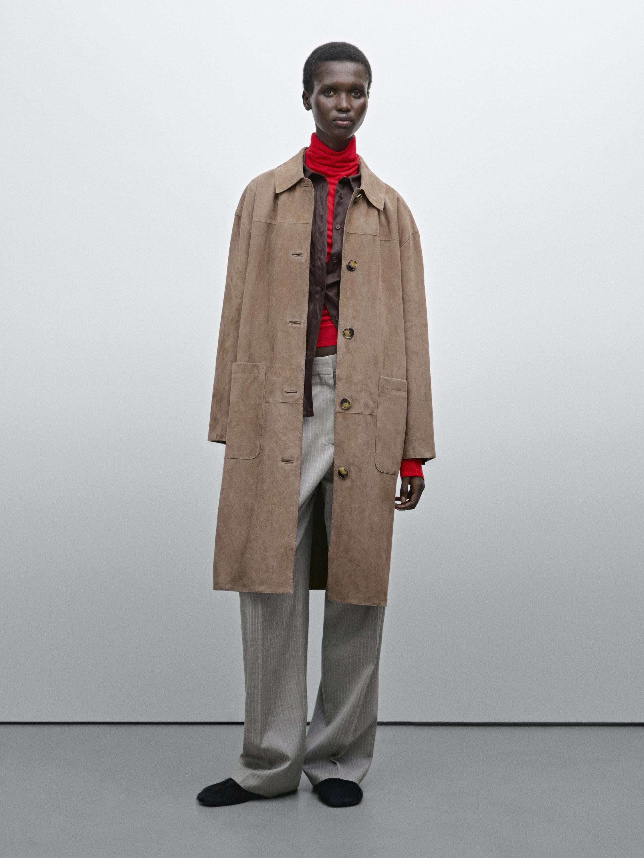 Trenchcoat aus Wildleder | Massimo Dutti DE