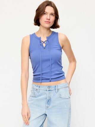 Lace-Up Tank Top | Old Navy (US)