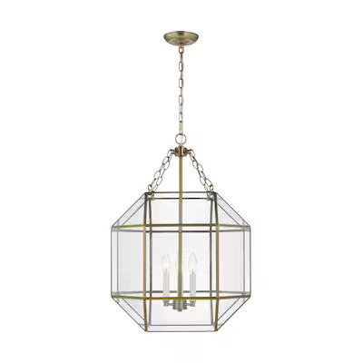 Generation Lighting Morrison 3-Light Satin Brass Modern/Contemporary Clear Glass Geometric Medium... | Lowe's