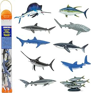 Safari Ltd. Pelagic Fish TOOB - Figurines of Sailfish, Swordfish, Yellowfin Tuna, Sardines, Silky... | Amazon (US)