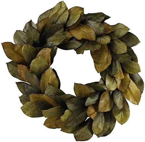 Vita Domi 30 inch Magnolia Leaf Wreath Two Tone Brown and Green (VTD-ABF-NF200831) | Amazon (US)
