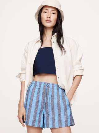 Linen Pull-On 4" Short | Banana Republic (US)