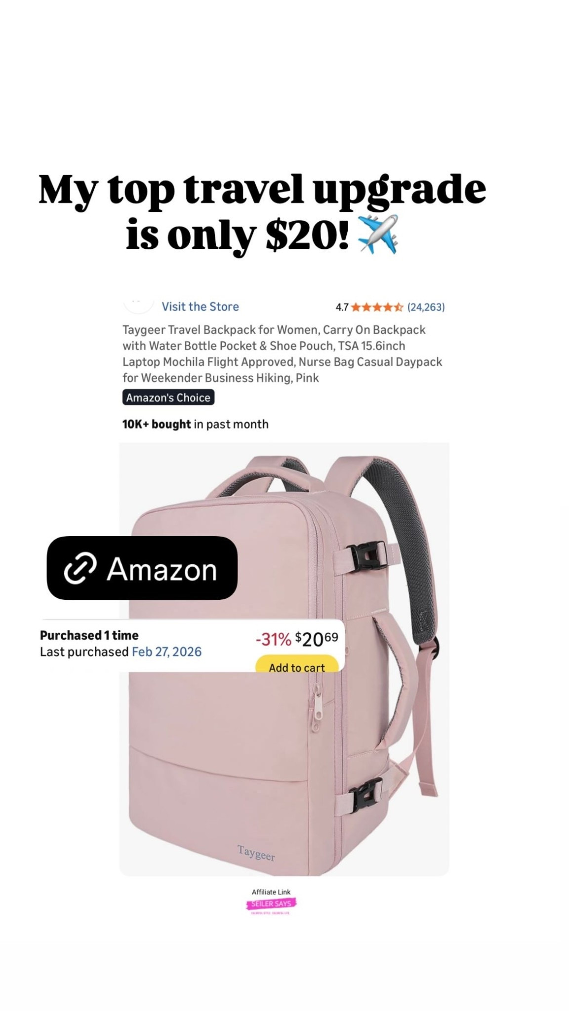 My top travel upgrade is only $20! ✈️