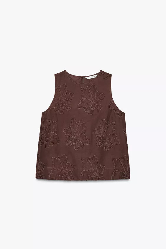 ZW COLLECTION EMBROIDERED TOP | Zara UK