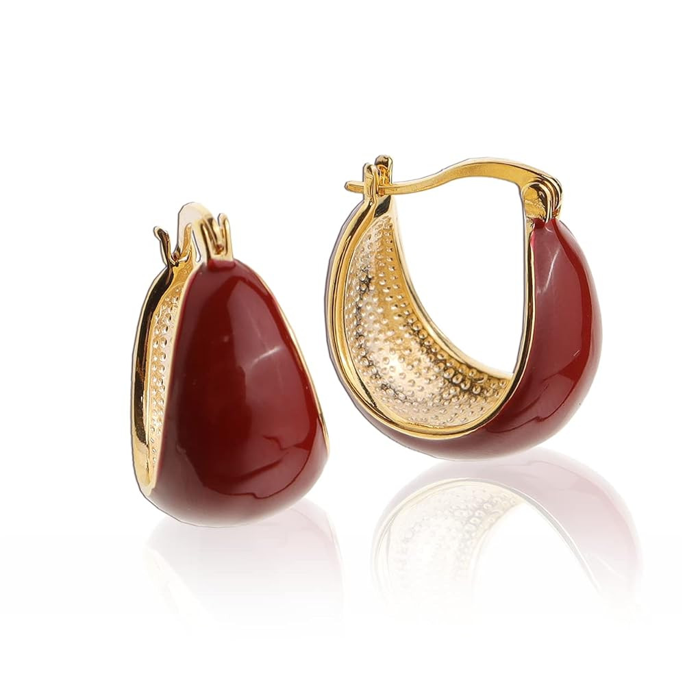 Sonateomber Thick Chunky Huggie Hoop Earrings for Women – Statement Vintage Gold Pated Cubic Zi... | Amazon (US)