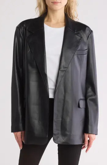Good American Uniform Oversize Faux Leather Blazer | Nordstromrack | Nordstrom Rack