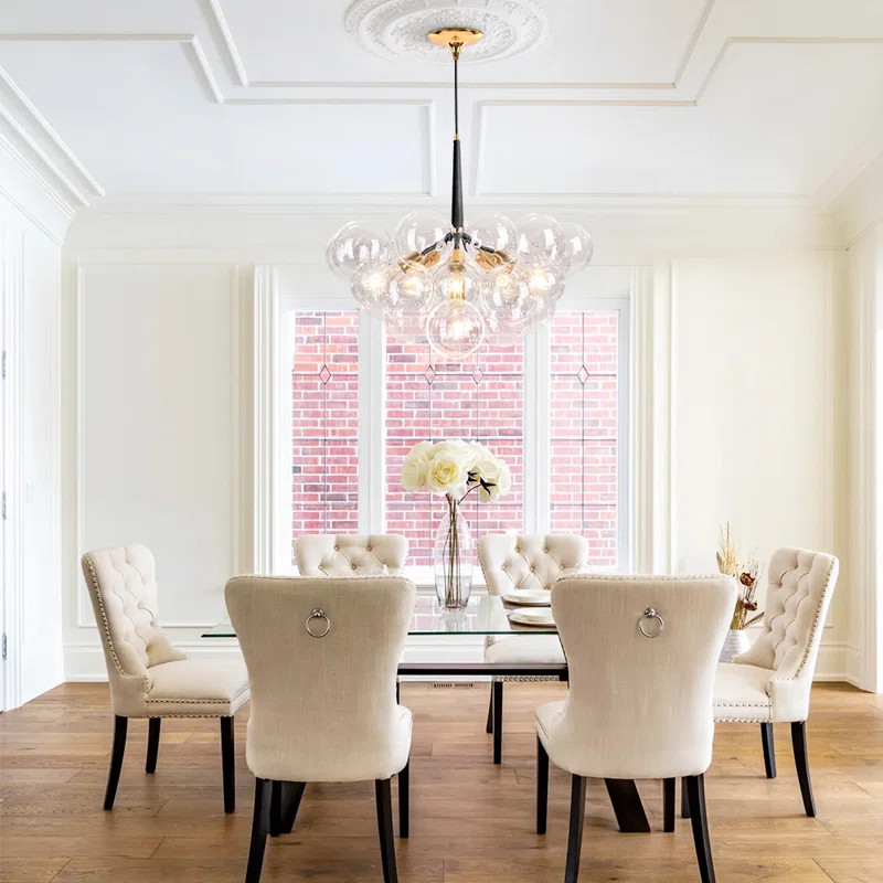 Contemporary Clear Glass Bubble Chandelier 6 - Light | Wayfair North America