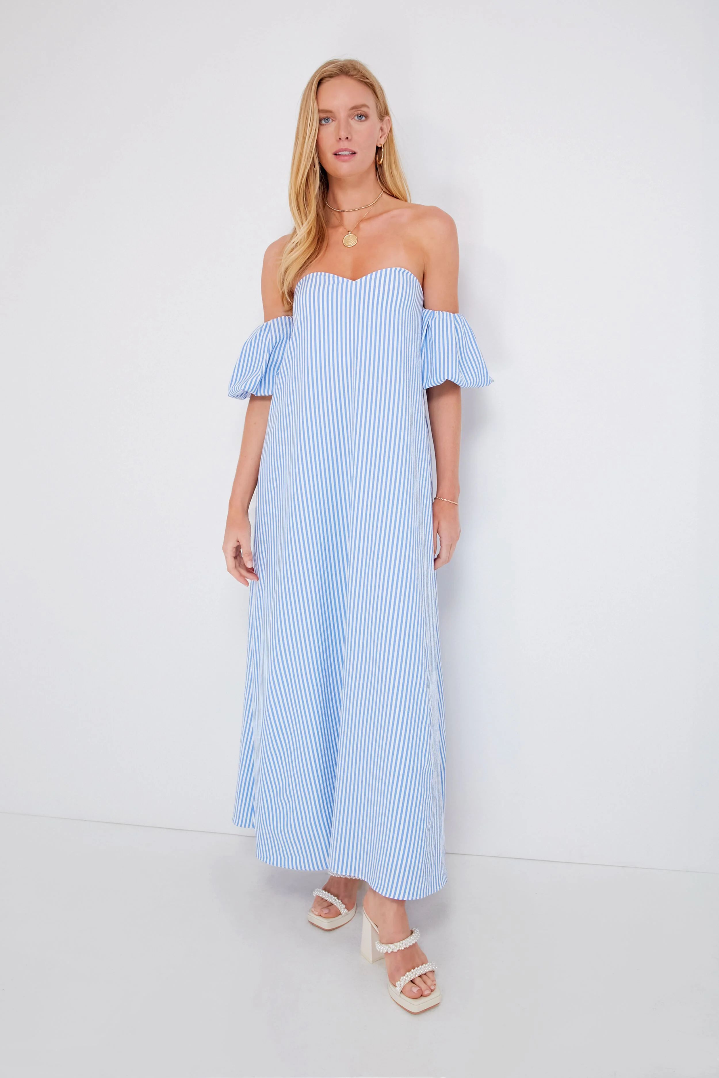 Blue Stripe Kenner Dress 
                Pomander Place | Tuckernuck (US)