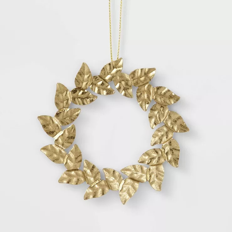 4.5" Metal Wreath Christmas Tree Ornament Gold - Wondershop™ | Target
