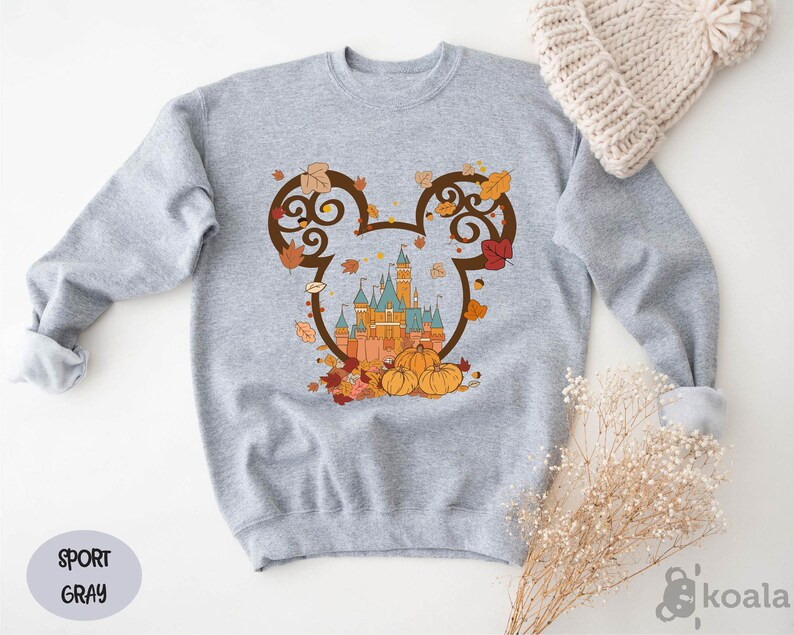 Fall Mickey Ear Sweatshirt, Fall Minnie Ear, Disney Fall Couple Sweatshirt, Halloween Disney Ear ... | Etsy (US)