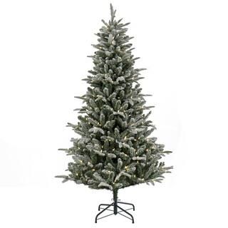 6ft. Pre-Lit Snowy Libby Fir Artificial Christmas Tree, Warm White LED Lights | Michaels Stores