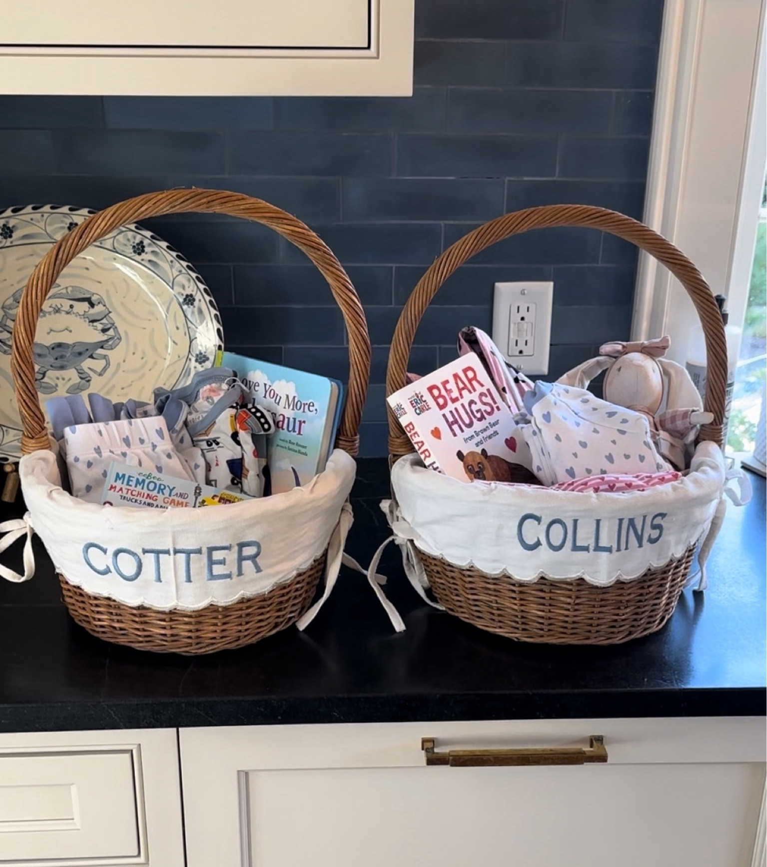 What I have in my kids Valentines Day baskets! These are technically Easter Baskets but we use them for every holiday and they are so stinking cute! They are under $60 from Ballard Designs. We stuff with lots of books, pjs, a lovey or toy and some treats! We love our Lake , Little Sleepies, and Joy Street PJs

#LTKfindsunder50 #LTKfamily #LTKkids