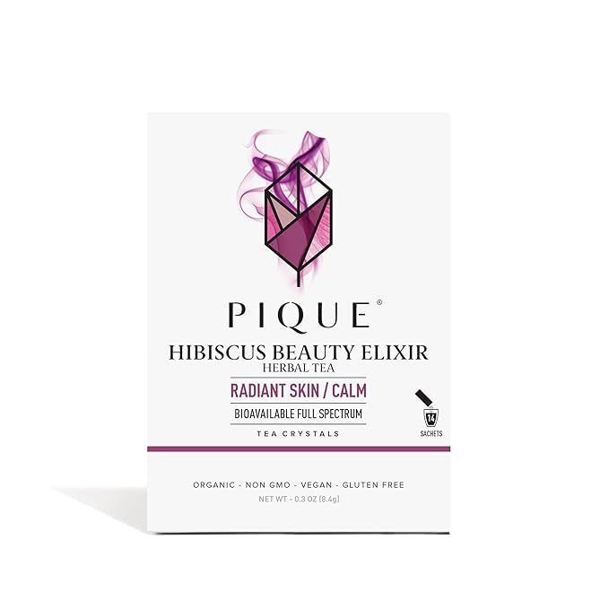 Pique Organic Hibiscus Tea Crystals - Powerful Antioxidants and Caffeine-Free Herbal Tea, Real Eg... | Amazon (US)