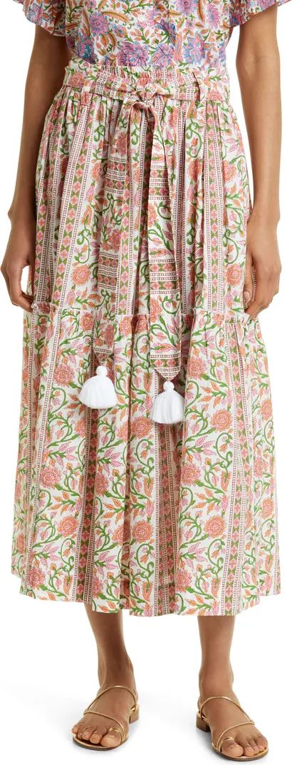 Franoise Floral Stripe Cotton Skirt | Nordstrom