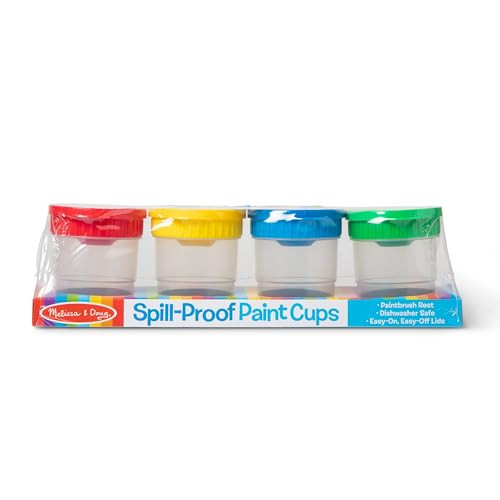 Melissa & Doug Spill-Proof Paint Cups - 4-Pack, Airtight Seal, Snap Lids - Kid-Safe Reusable No-Spill Paint Cups Storage Containers | Amazon (US)