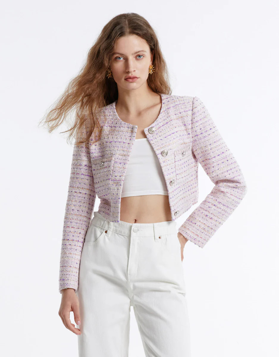 Tweed Button Up Jacket | Urban Revivo