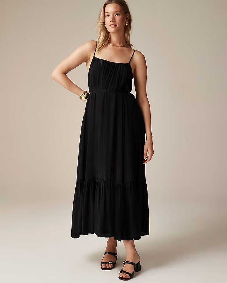 Shop this looknewCaspia dress in crepe de chine$168.00BlackSelect a sizeSize & Fit InformationVie... | J.Crew US