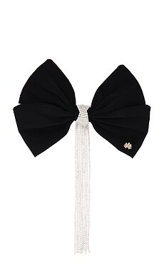 Lele Sadoughi Kristina Crystal Bow Barrette in Jet Crystal from Revolve.com | Revolve Clothing (Global)