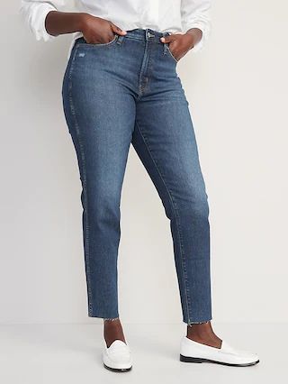 High-Waisted OG Straight Cotton-Hemp Blend Cut-Off Jeans for Women | Old Navy (US)
