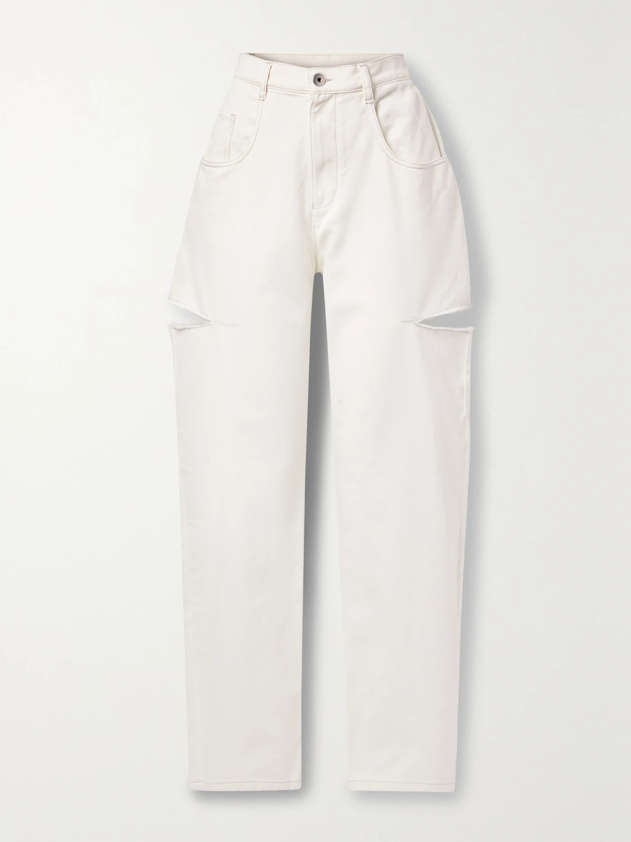 Maison Margiela - Cutout High-rise Straight-leg Jeans - Off-white | NET-A-PORTER (US)