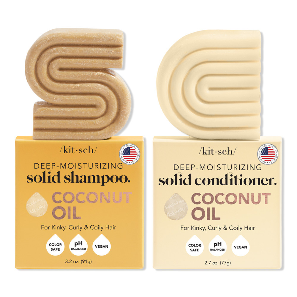 Kitsch Coconut Oil Shampoo + Conditioner Bar Combo - Amber Shores/Salted Amber & Driftwood | Ulta
