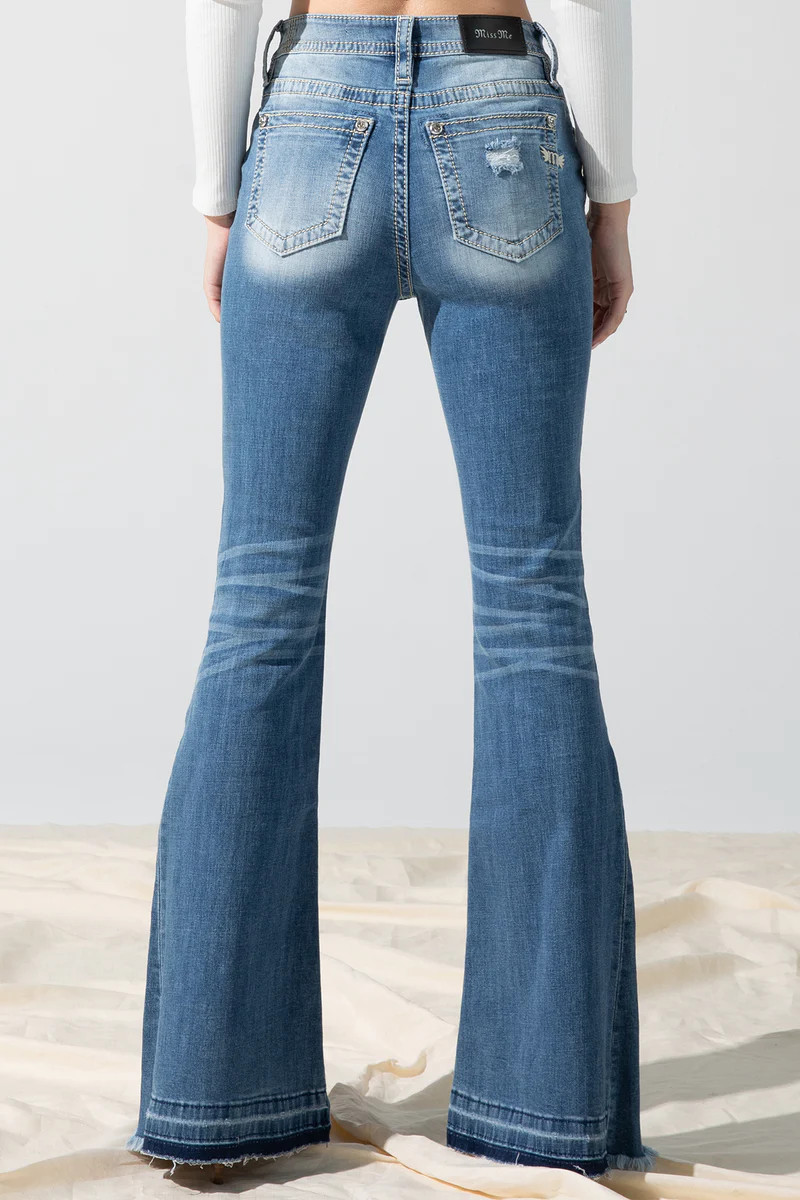 Not So Fray High Rise Flare Jeans | Miss Me