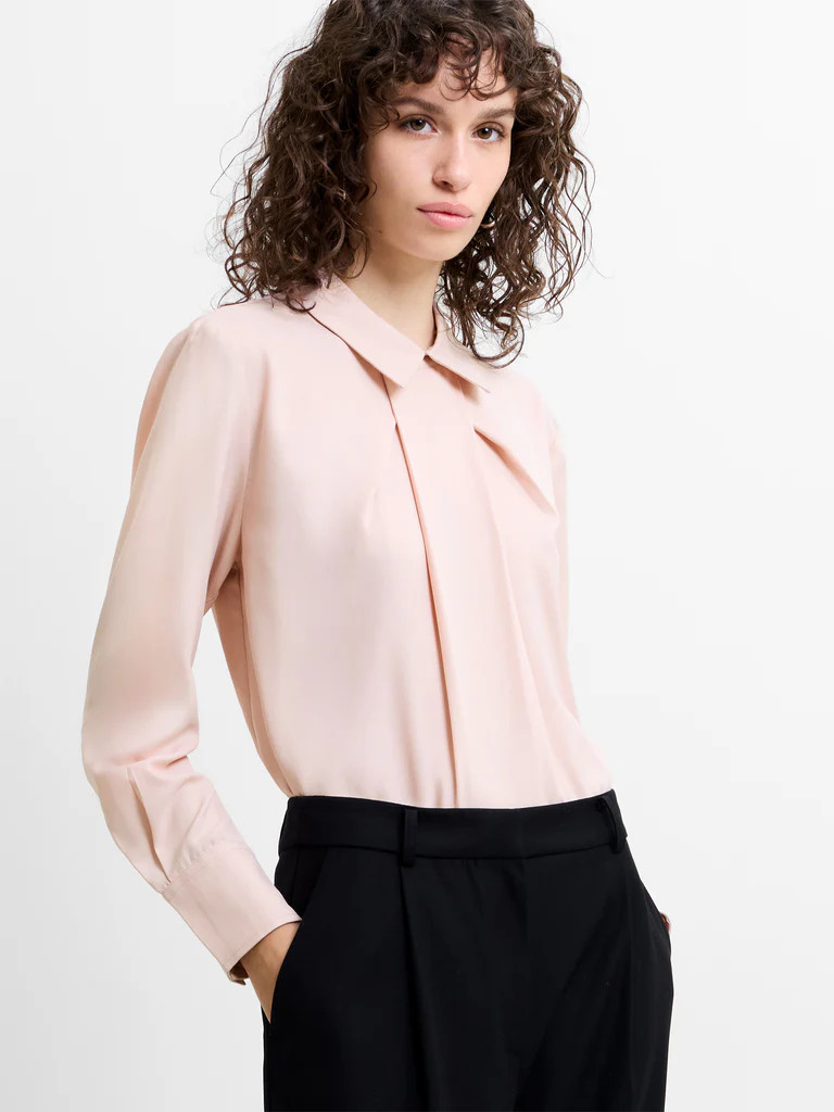 Mila Georgette Pleat Popover Shirt | French Connection (UK)