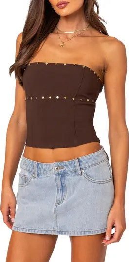 Darcy Stud Lace Up Crop Corset Top | Nordstrom