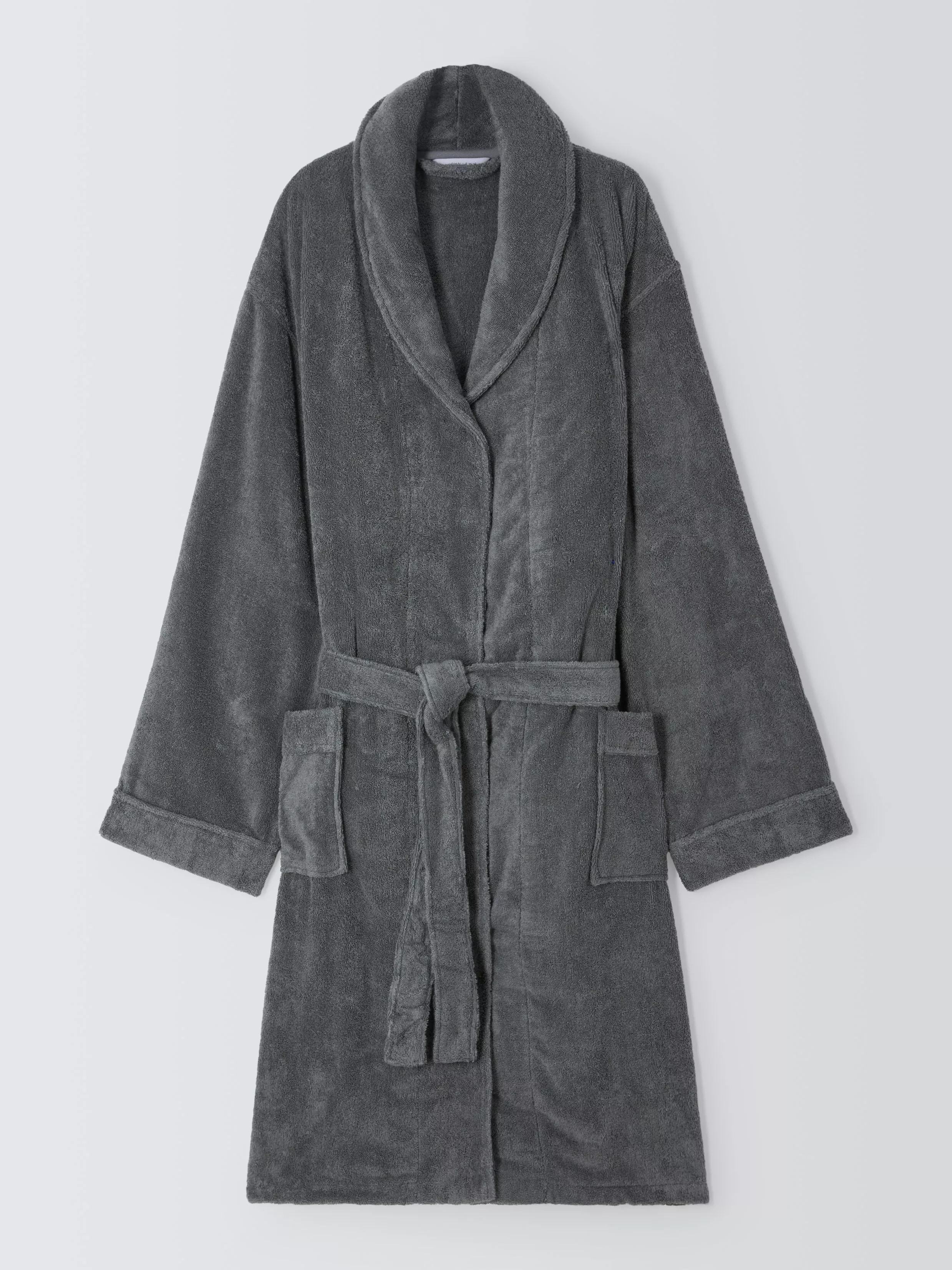 John LewisCotton Viscose Unisex Bath Robe, Dark Steel | John Lewis (UK)