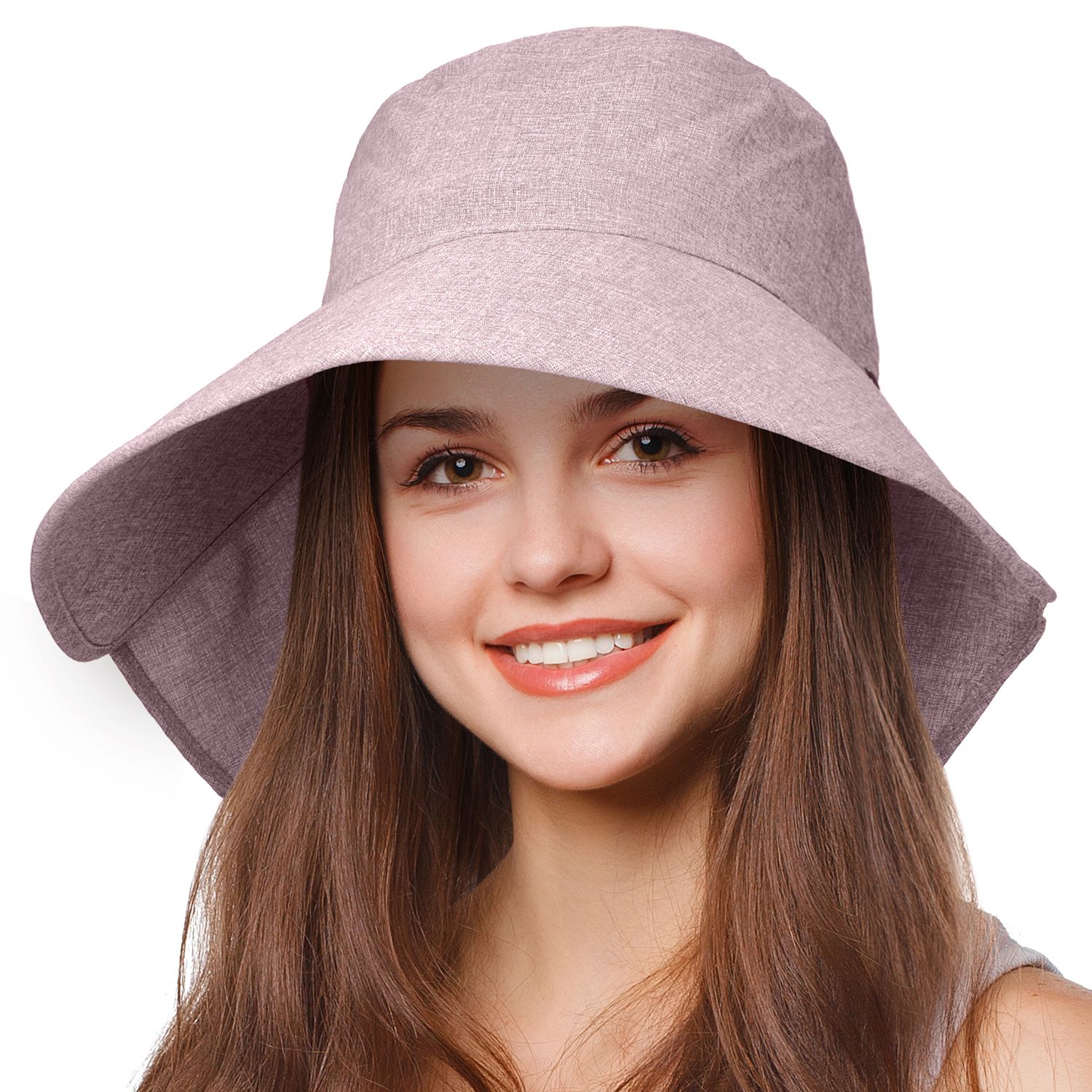 Tirrinia Womens Wide Brim Sun Hat w/ Neck Flap Lightweight Beach Gardening Cap | Walmart (US)