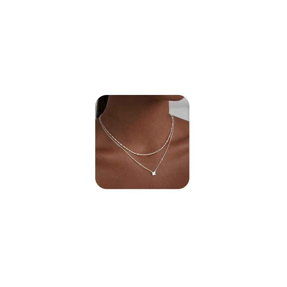 Gold Necklace for Women 14K Gold/Silver Plated Choker Diamond Necklace Set for Women Simple Daint... | Amazon (US)