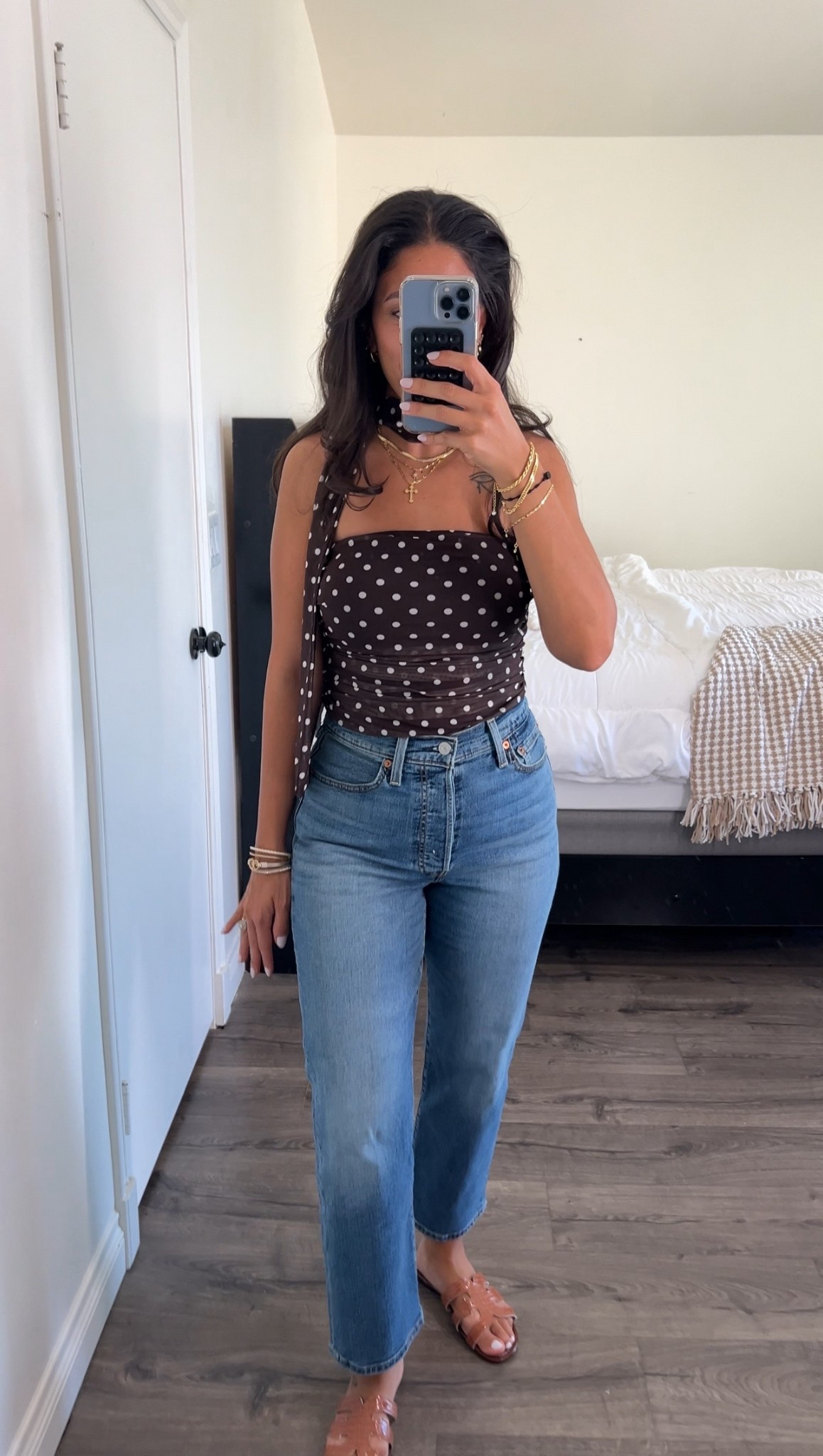 Polka dot top! Super trendy and cute for date night. I’m actually wearing this tomorrow night for date night! wearing size small 

#LTKMidsize #LTKStyleTip #LTKSeasonal