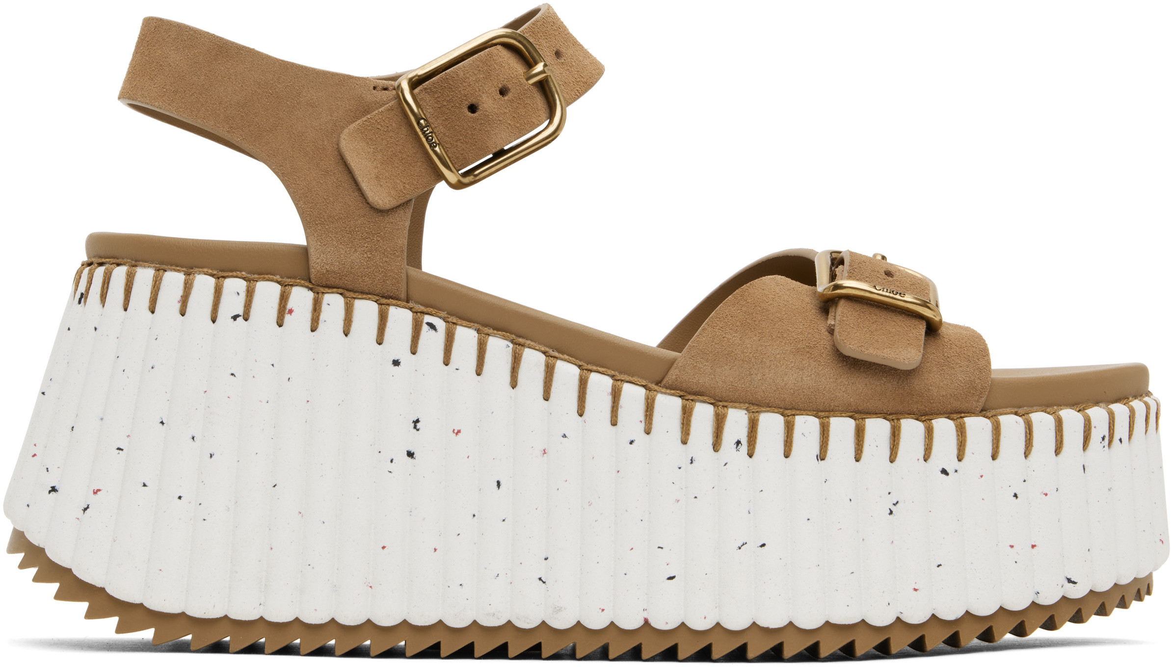 Chloé Brown Nama Sandals | SSENSE