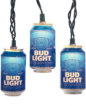 Kurt Adler 10-Light Bud Light Beer Can Light Set | Amazon (US)