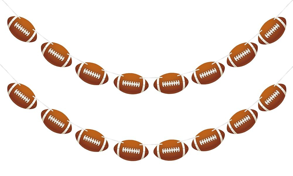 2 Pcs Football Party Decorations Banner Football Hanging Garland Football Paper Cutouts for Birth... | Amazon (US)