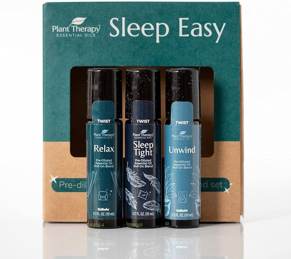 Plant Therapy Sleep Easy Essential Oil Roll On Blend Set 10 mL (1/3 oz) Each of Relax, Sleep Tigh... | Amazon (US)