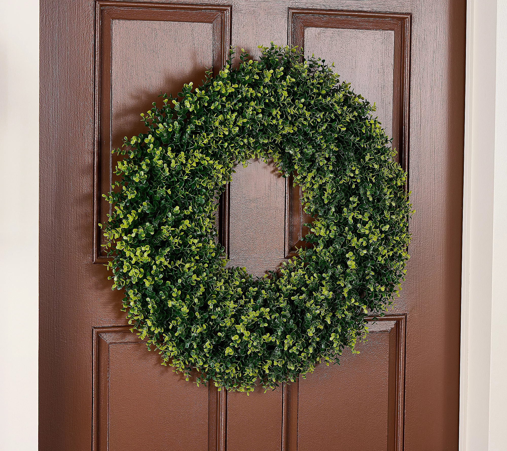 Wicker Park 24"" Indoor/Outdoor Boxwood Wreath | QVC