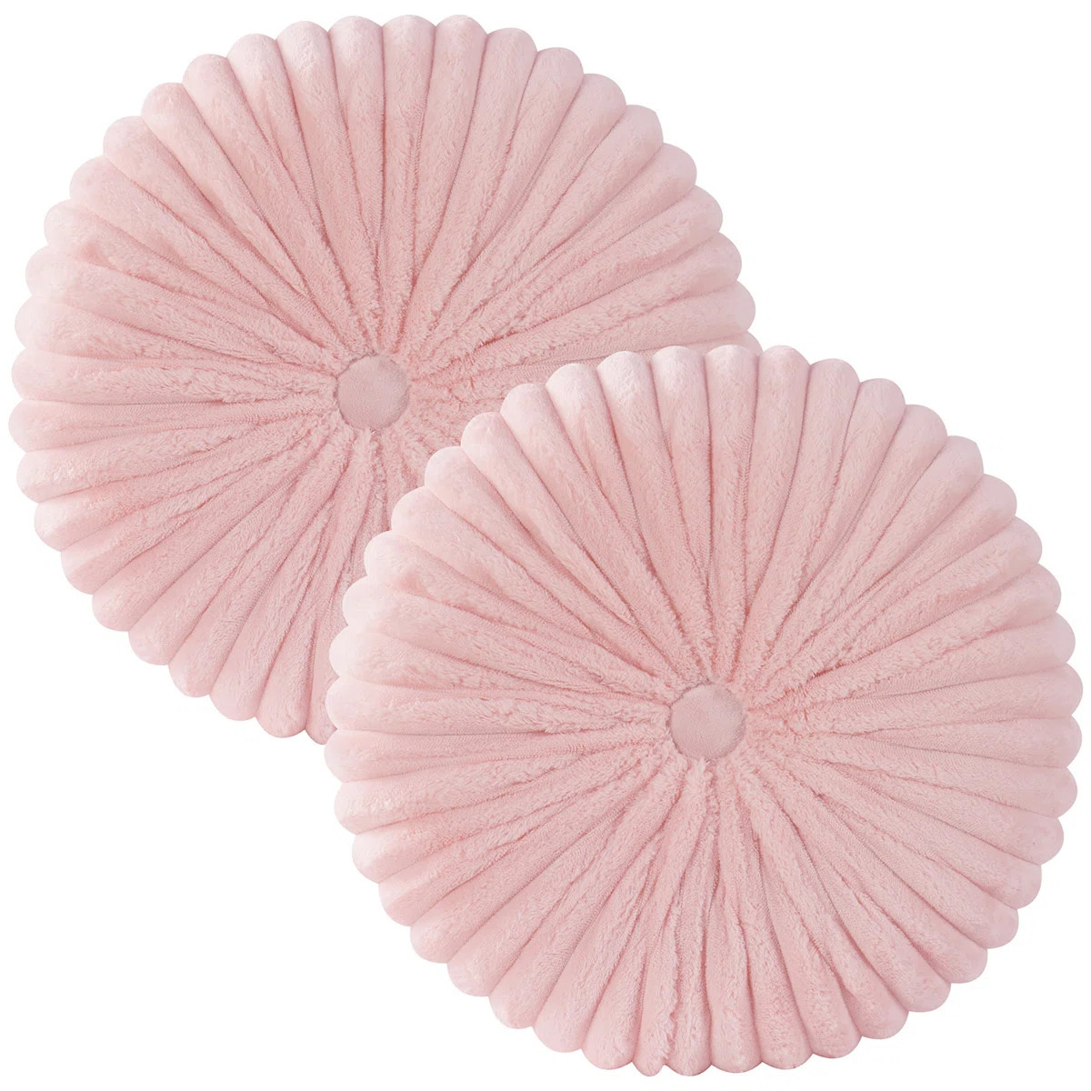 Decorative Round Throw Pillows For Bed Couch - 2 Pieces Handcraft Ruched Pumpkin Pillow,  Soft An... | Wayfair North America