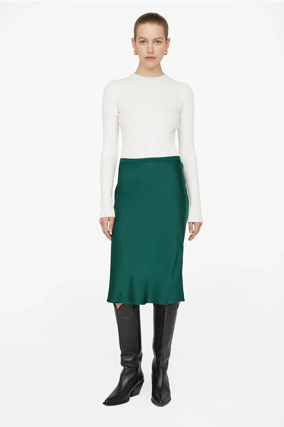ANINE BING Erin Skirt in Emerald Green | Anine Bing