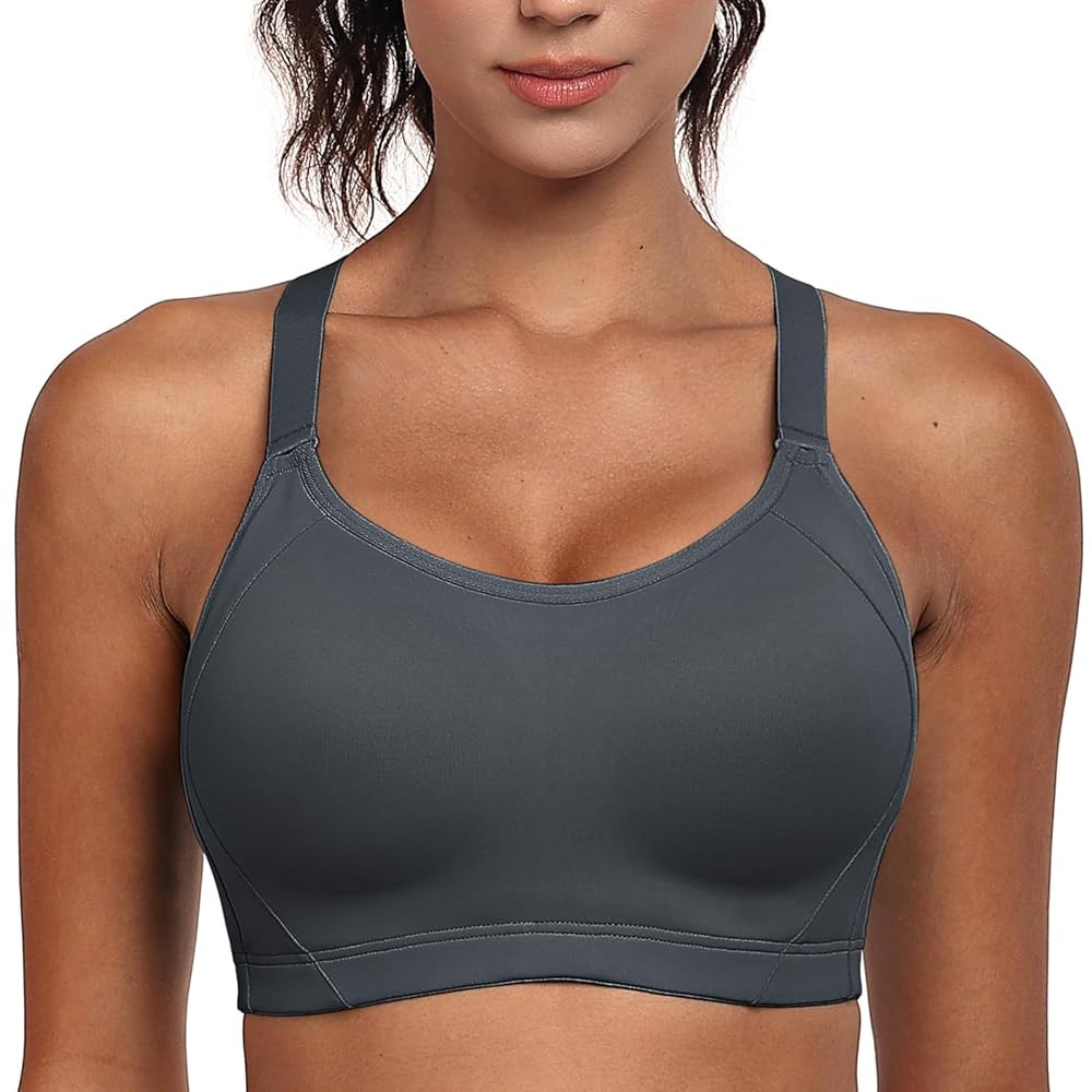 Wingslove High Impact Sports Bra for Women Wireless Adjustable Criss Cross Back Workout Bra No Bo... | Amazon (US)