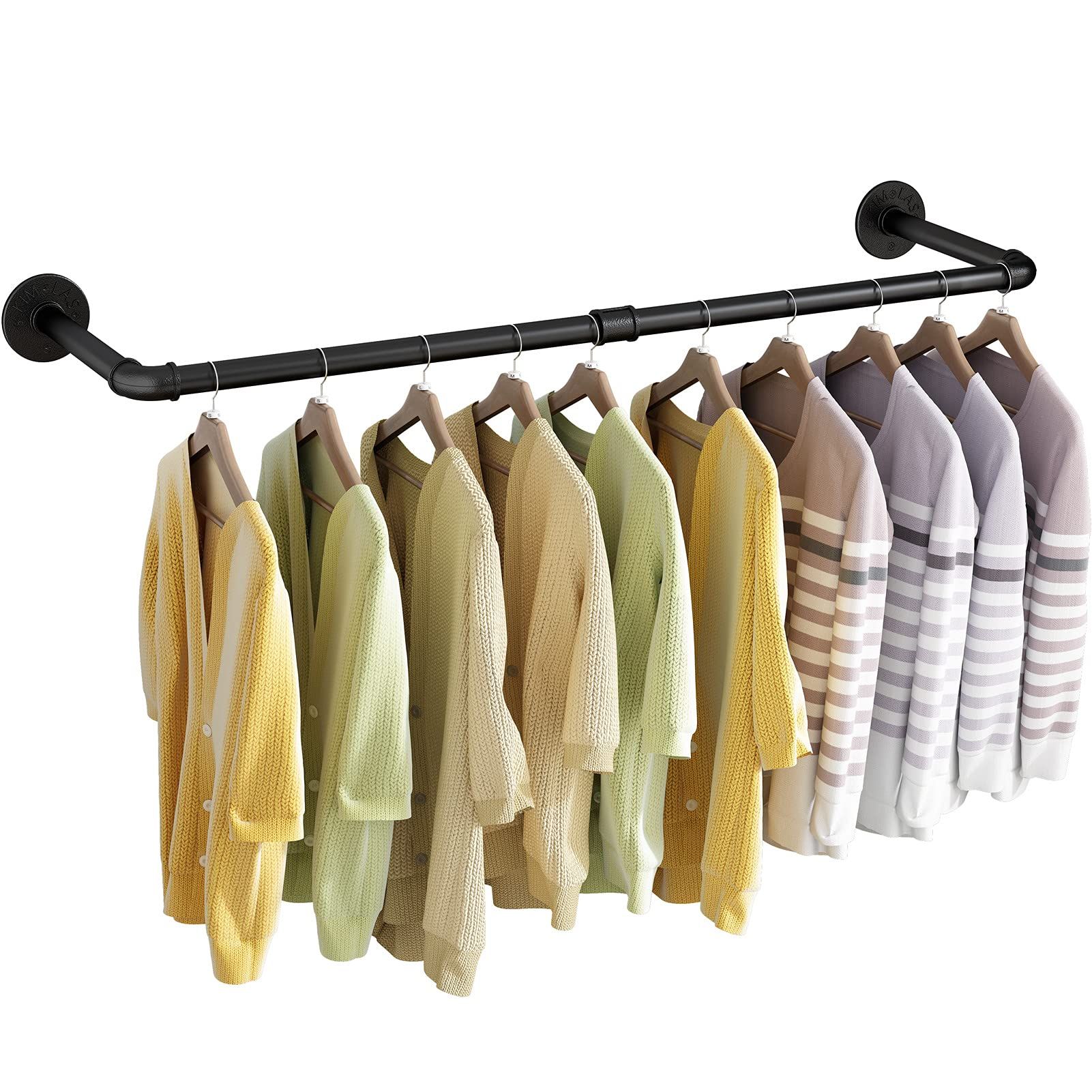 UlSpeed Clothes rack, 38.4in Wall Mounted Industrial Pipe Clothing Rack, Garment Rack Space Saver Ha | Amazon (US)