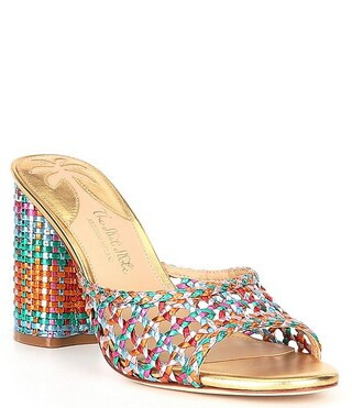 x The Nat Note Riviera Rainbow Woven Metallic Slip-On Mules | Dillard's