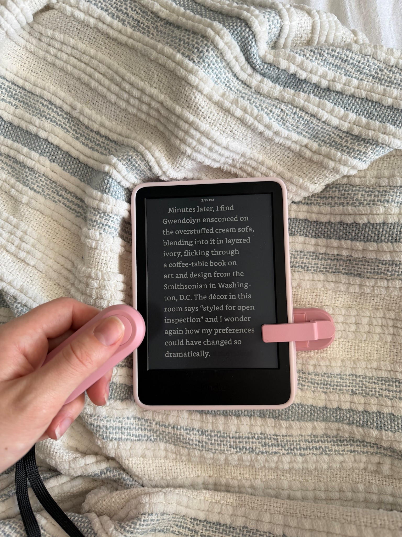 Love this Kindle page turner! It fits over my case, you don’t have to have the remote pointed directly at the screen, and it charges with my iPhone charger! It makes reading in bed during nap time so much cozier.

#LTKdayinmylife