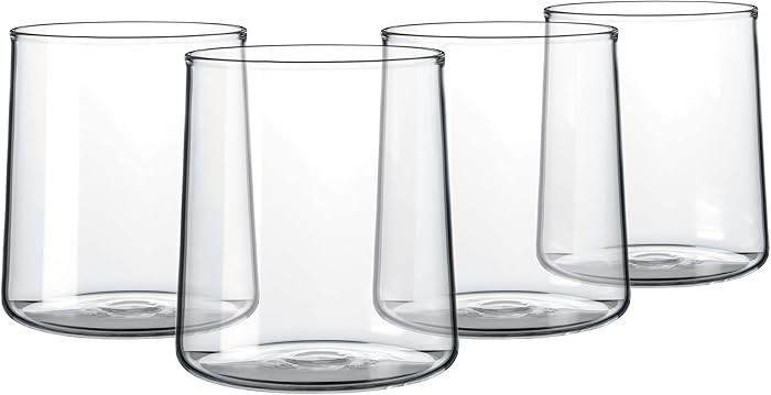 Joseph Sedgh Collection Clear Glass Tumbler Set of 4 – 16.5 oz Borosilicate Drinking Glasses ... | Amazon (US)