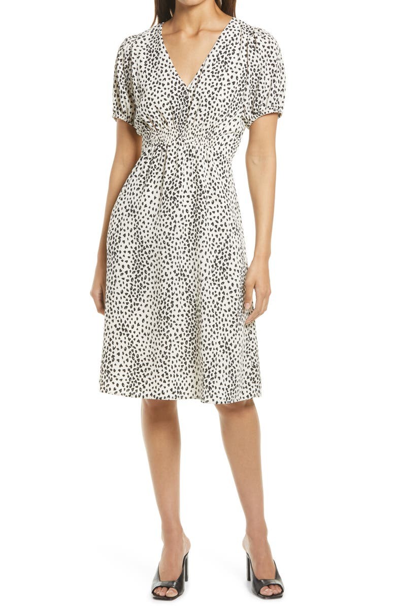 Animal Print A-Line Challis Dress | Nordstrom