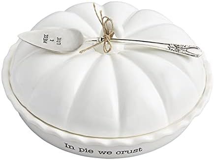 Mud Pie, White, Circa Pumpkin Pie Dish Set, 5.5" x 10.5" dia, assembled 5 1/2" x 10 1/2" server 9" | Amazon (US)