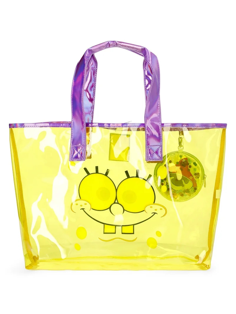 Justice Girls X SpongeBob SquarePants Jelly Pool Tote, Yellow - Walmart.com | Walmart (US)